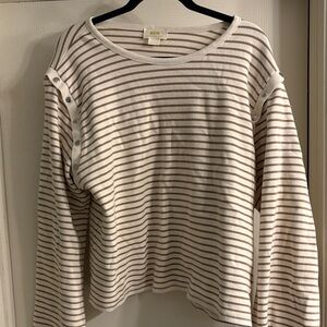 Maeve Striped Long Sleeve Top Large